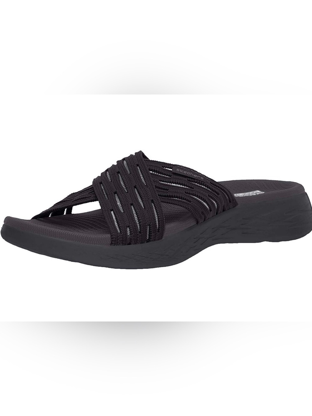 Skechers Black Criss Cross On-the-go 600 Sunrise Slide Sandals Size 11